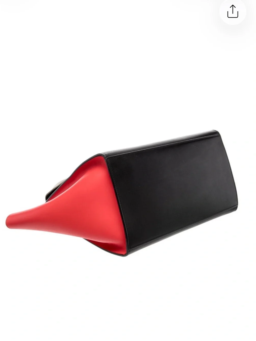 Celine  Tricolor Leather Satchel - Taupe, Black & Coral with dust bag